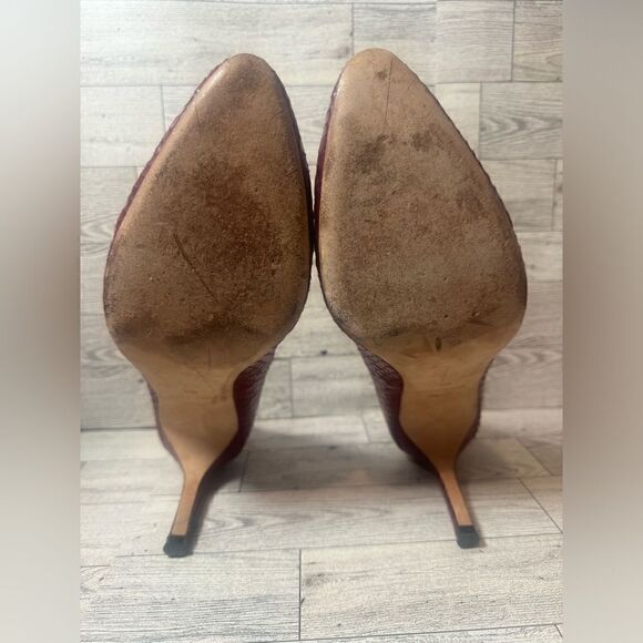 Cole Haan Burgundy snake print heels size 9b main image 1